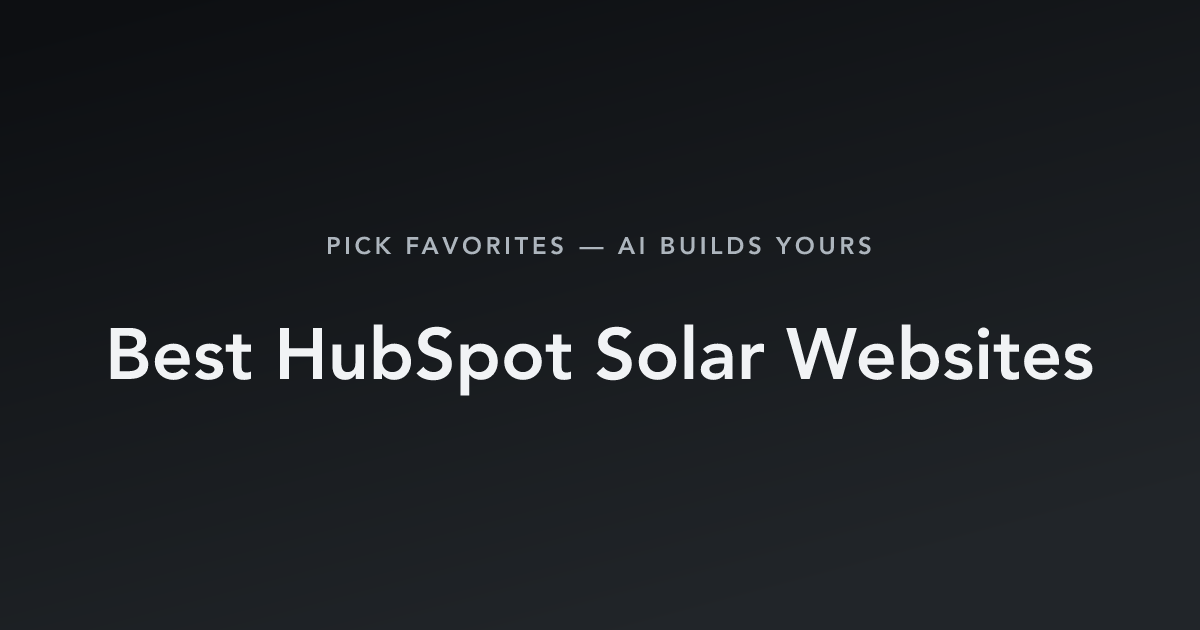 Best HubSpot Solar Websites with count