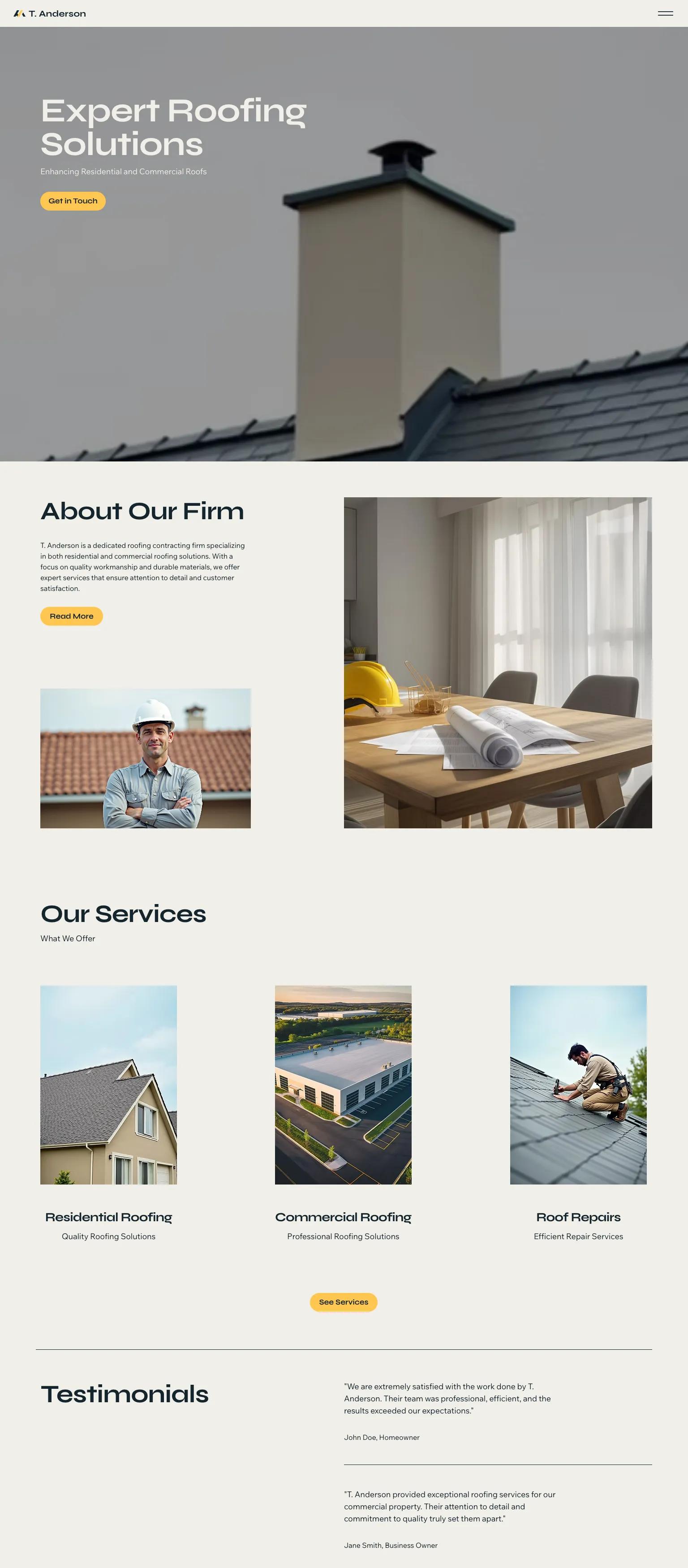 Roofing Contracting Firm (Professional) screenshot