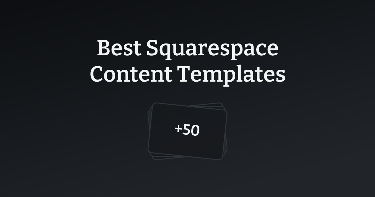 Best Squarespace Content Templates with count