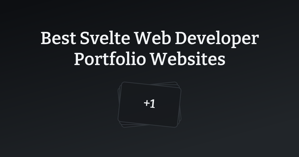 Best Svelte Web Developer Portfolio Websites with count