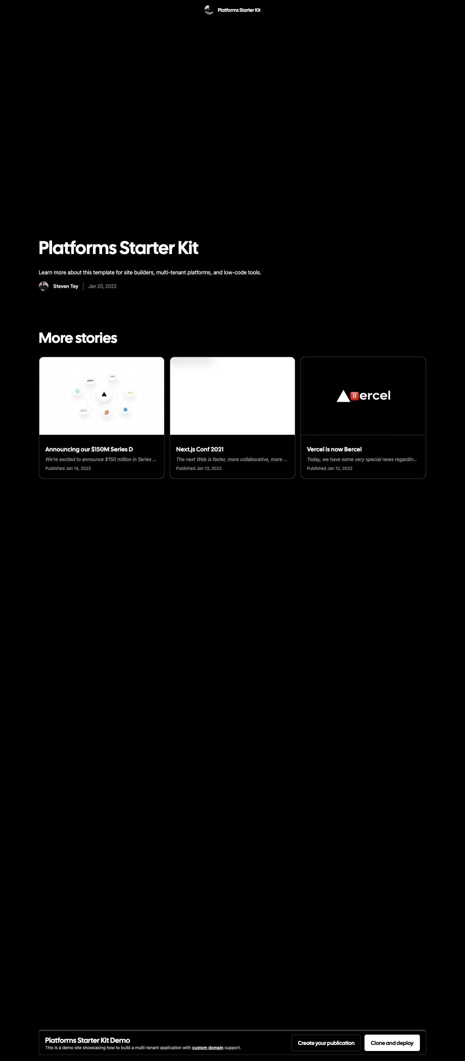 Platforms Starter Kit screenshot