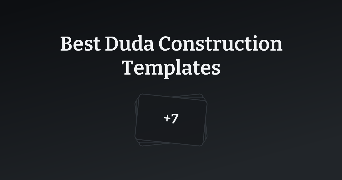 Best Duda Construction Templates with count