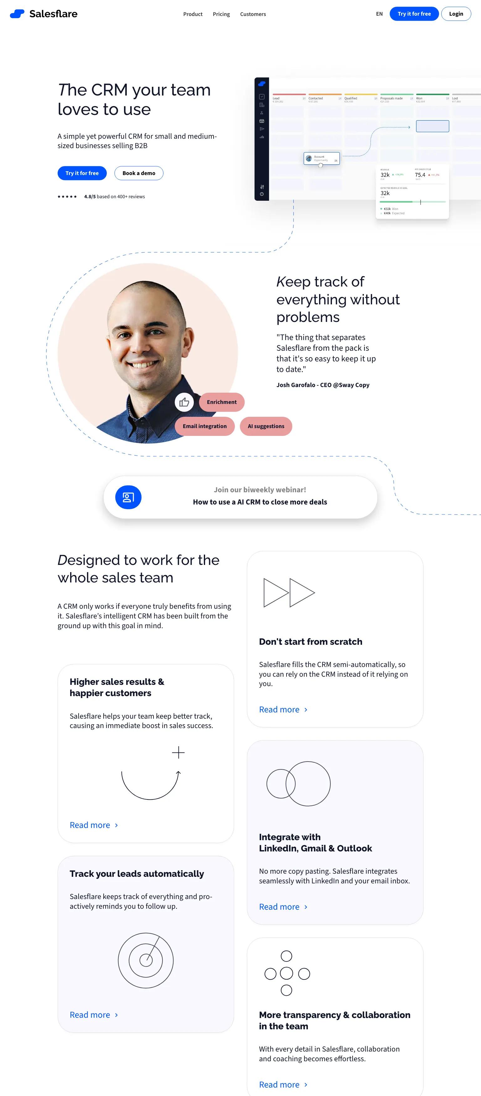 Salesflare screenshot