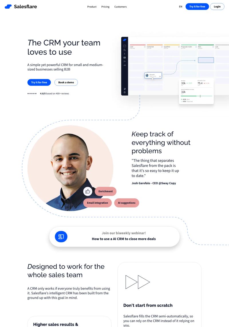 Salesflare screenshot