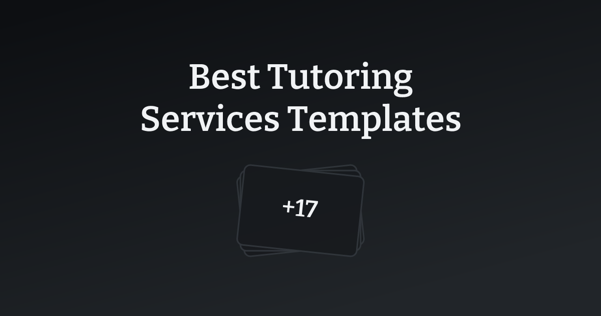 Best Tutoring Services Templates with count