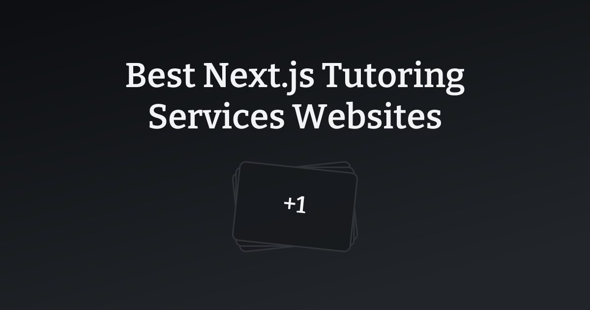 Best Next.js Tutoring Services Websites with count