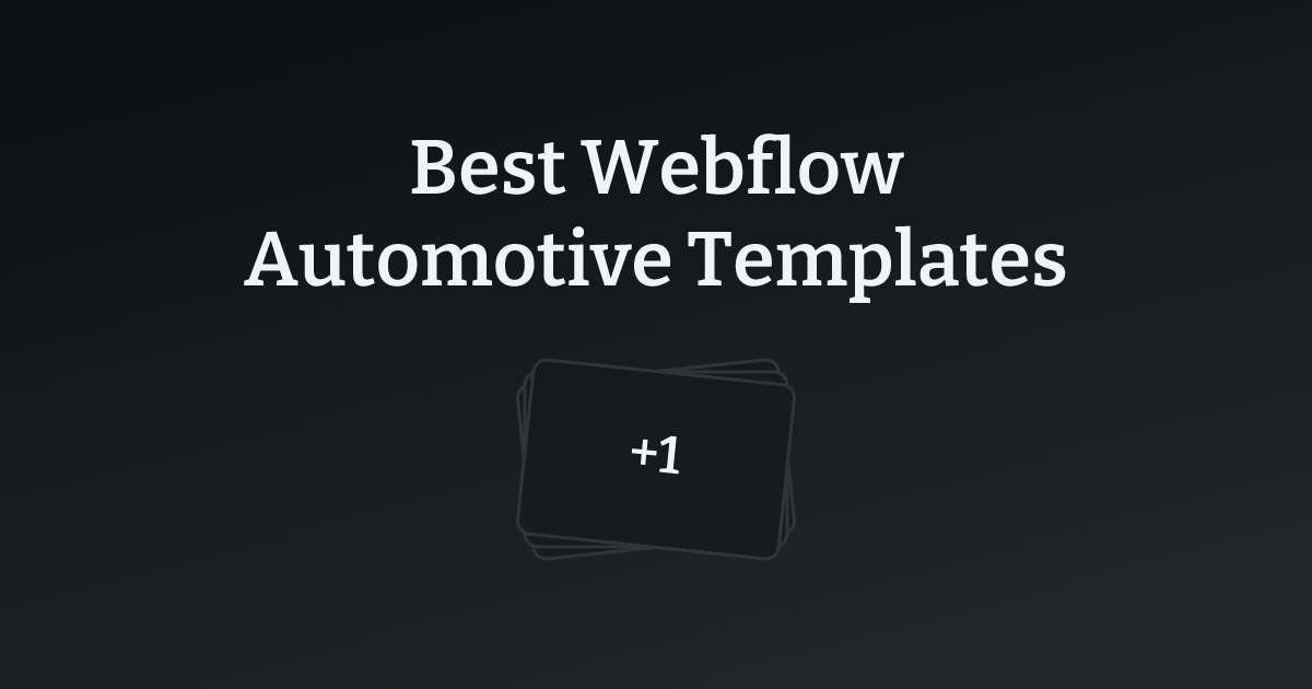 Best Webflow Automotive Templates with count