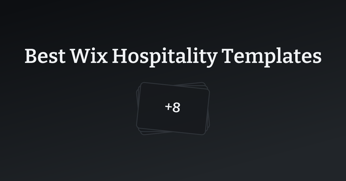 Best Wix Hospitality Templates with count