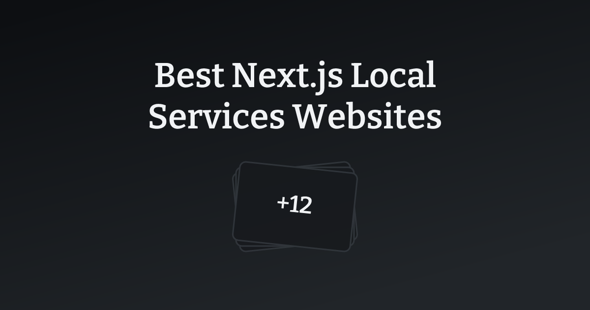 Best Next.js Local Services Websites with count