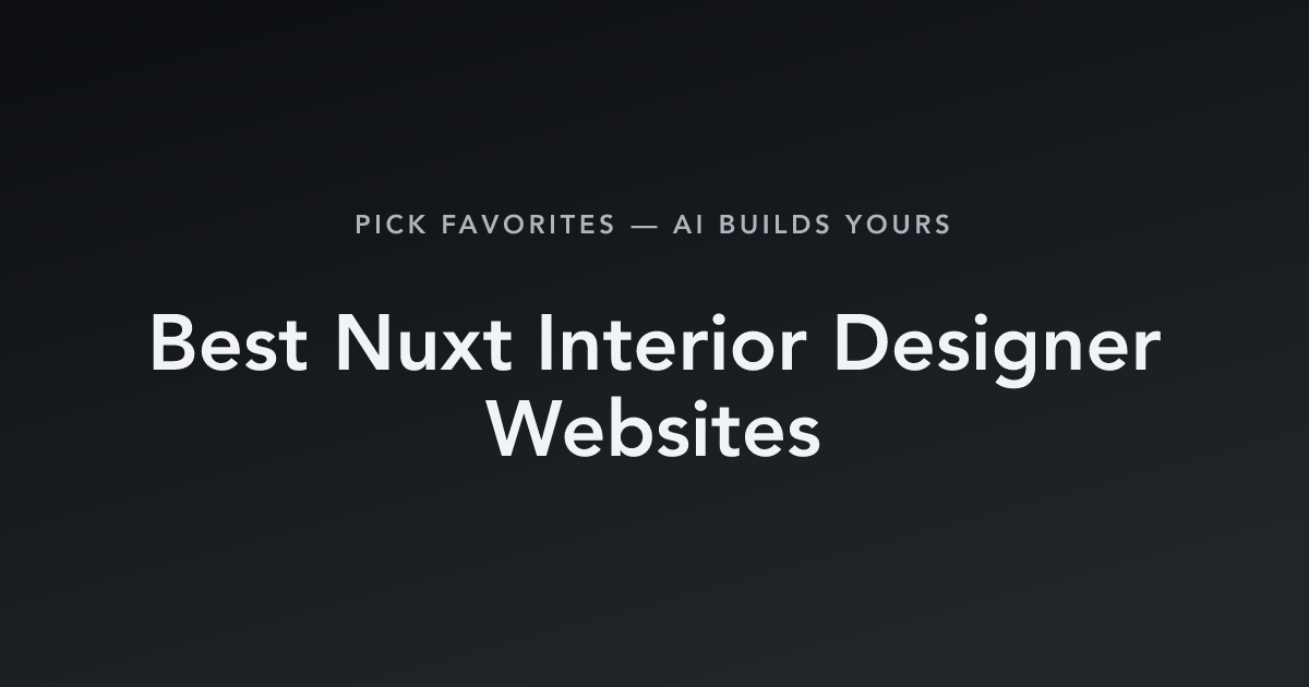 Best Nuxt Interior Designer Websites with count