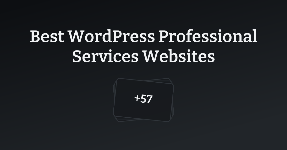 Best WordPress Professional Services Websites with count