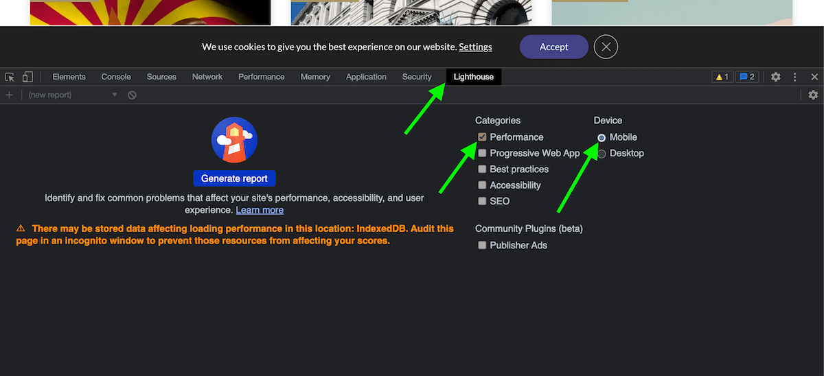 Lighthouse tool in Chrome to audit CLS