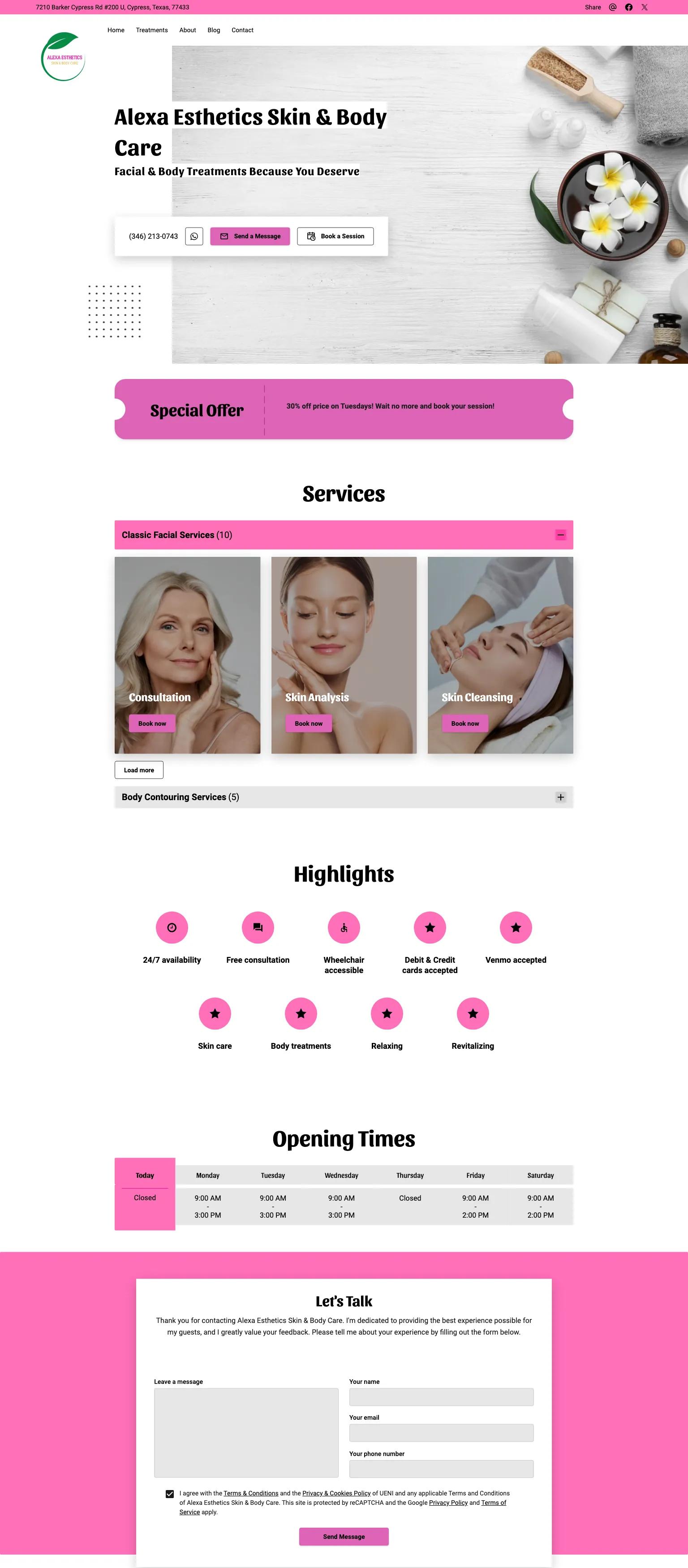 Alexa Esthetics Skin & Body Care screenshot