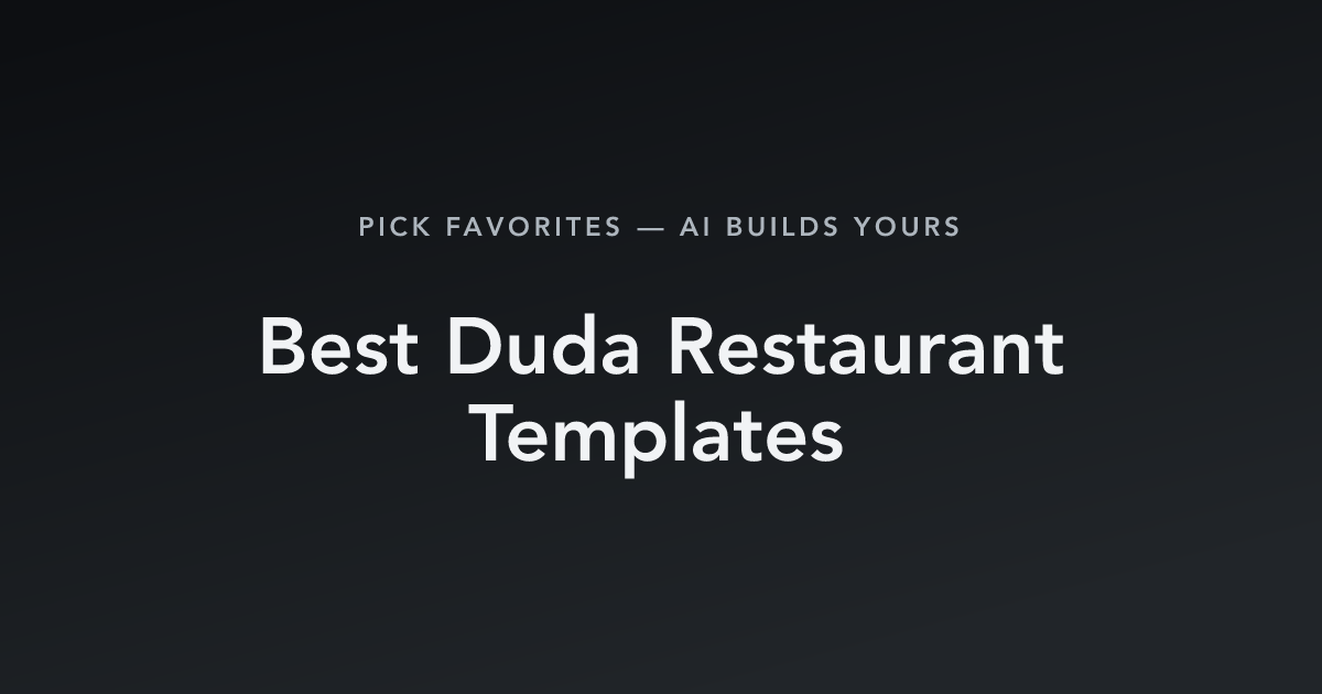 Best Duda Restaurant Templates with count