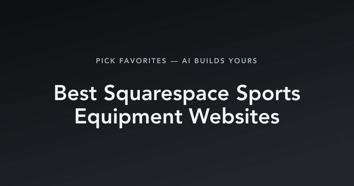Best Squarespace Sports Equipment Websites with count