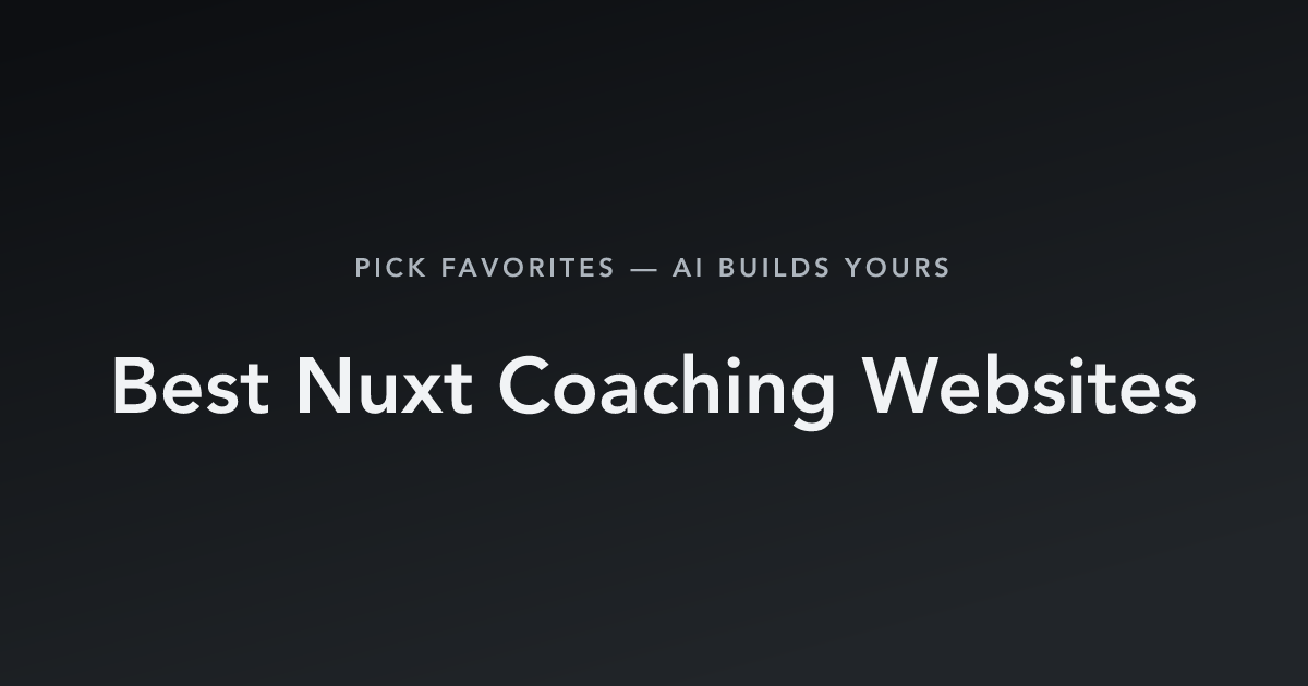 Best Nuxt Coaching Websites with count