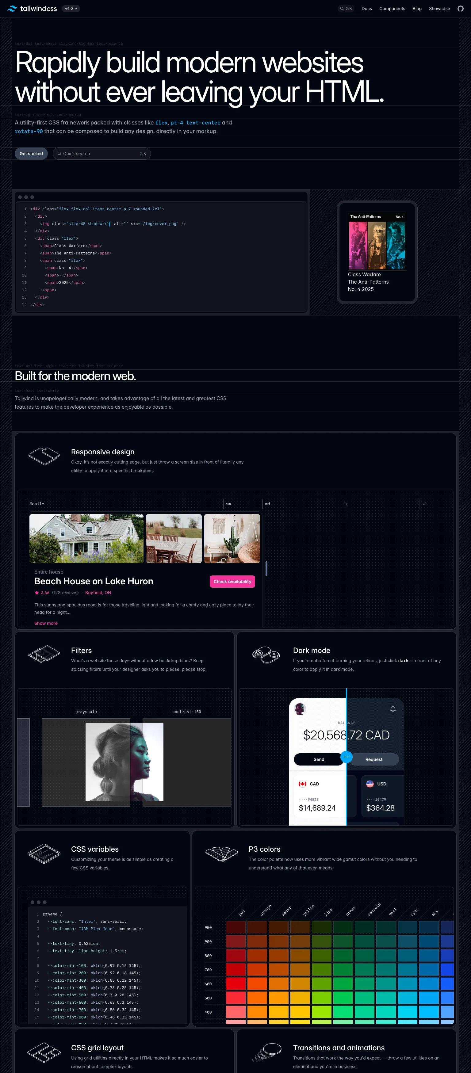 Tailwind CSS screenshot