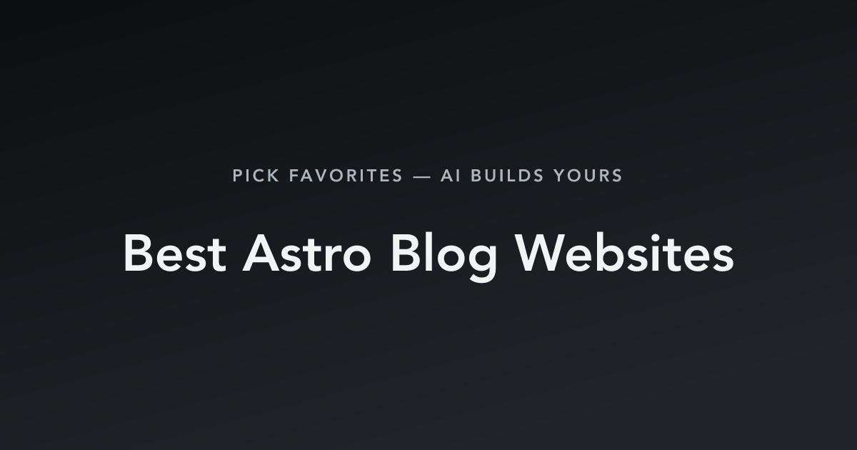 Best Astro Blog Websites with count