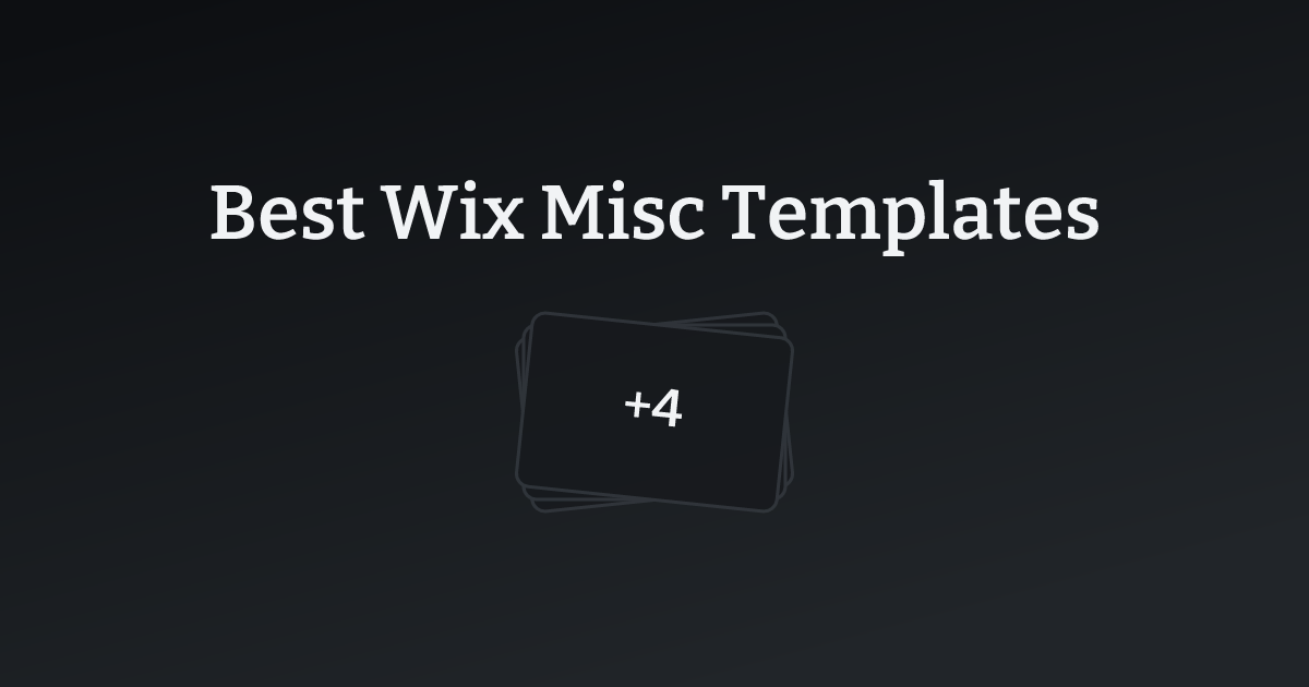 Best Wix Misc Templates with count