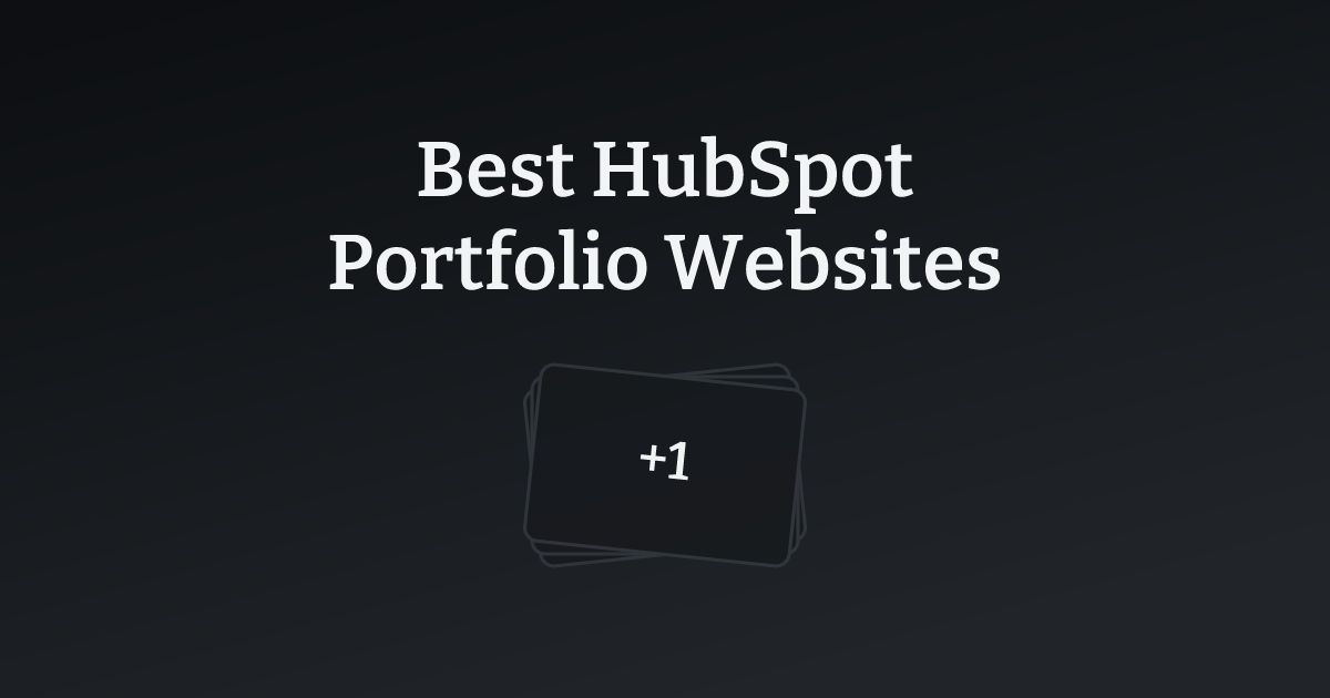 Best HubSpot Portfolio Websites with count
