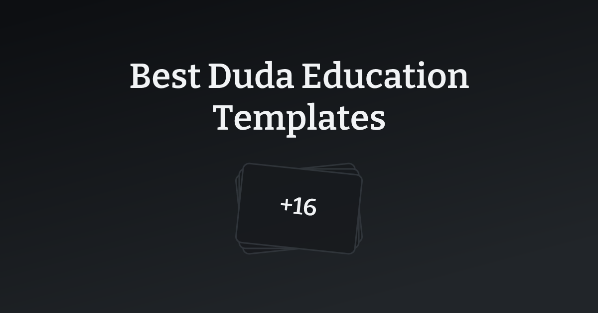 Best Duda Education Templates with count