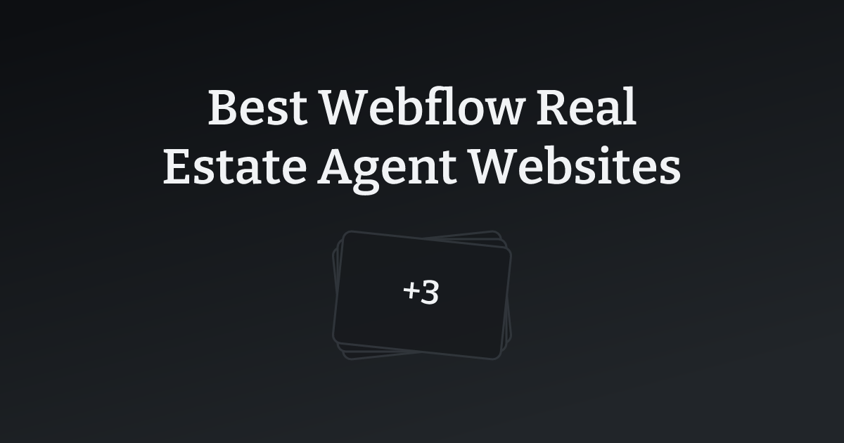 Best Webflow Real Estate Agent Websites with count
