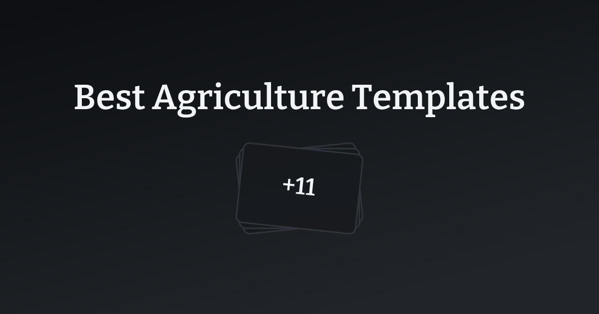 Best Agriculture Templates with count