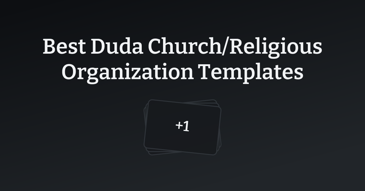 Best Duda Church/Religious Organization Templates with count