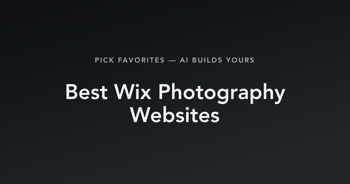 Best Wix Photography Websites with count