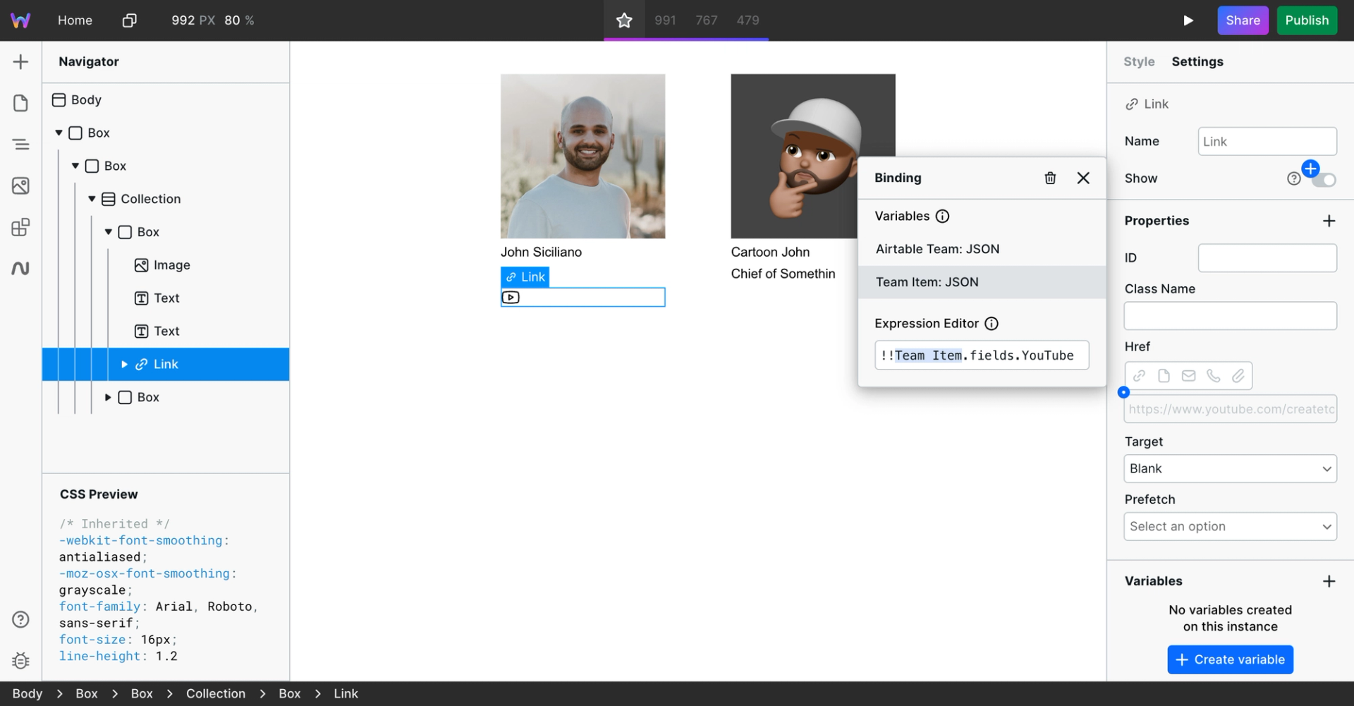 Conditional field in Webstudio expression editor