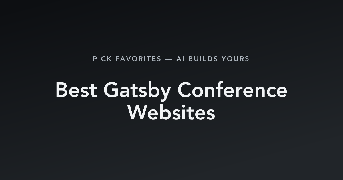 Best Gatsby Conference Websites with count