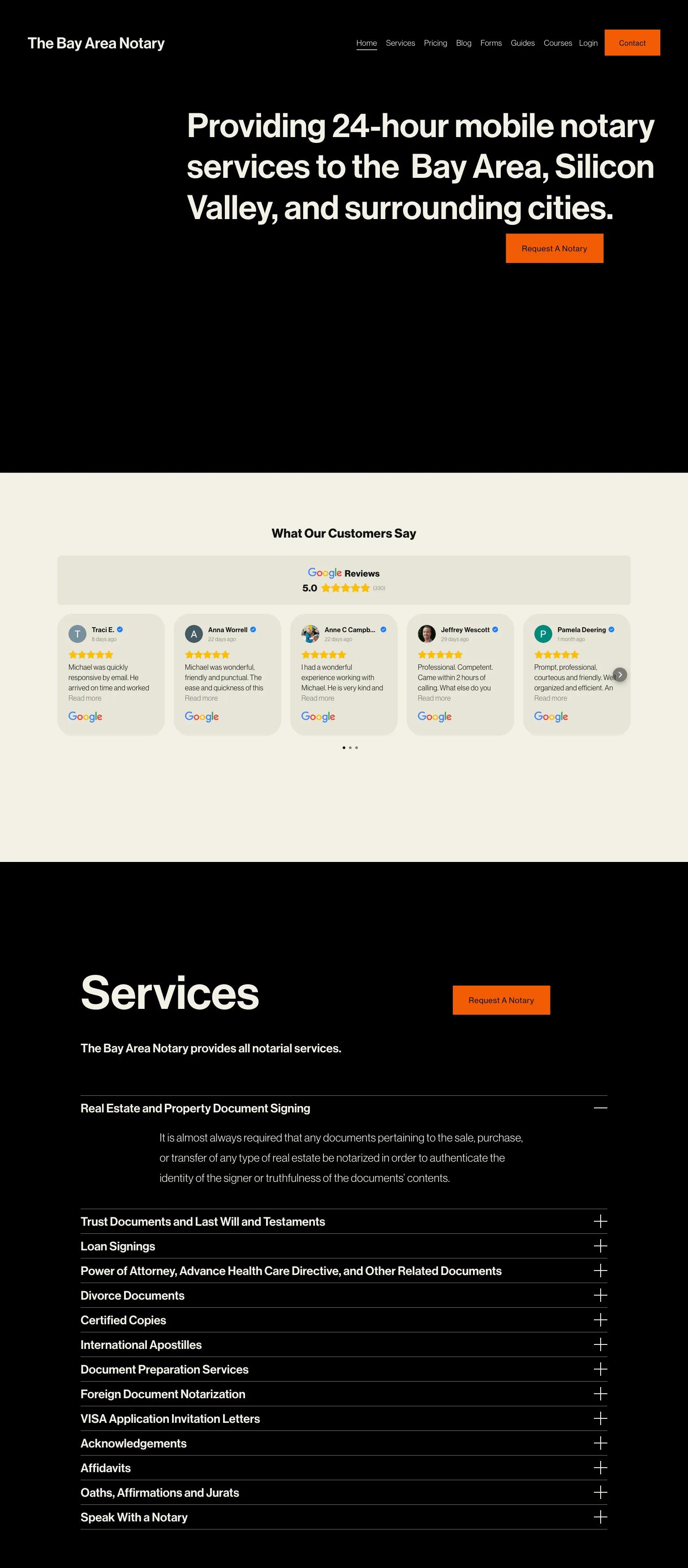 The Bay Area Notary screenshot