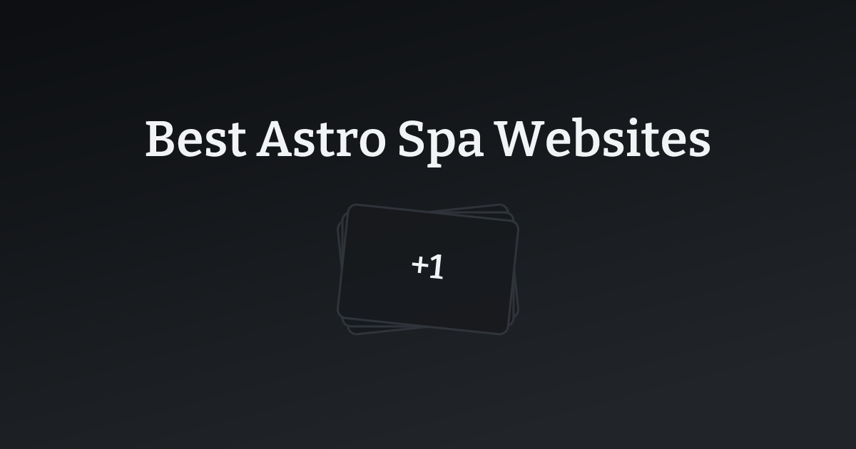 Best Astro Spa Websites with count