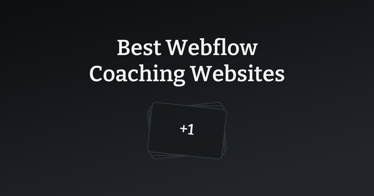 Best Webflow Coaching Websites with count