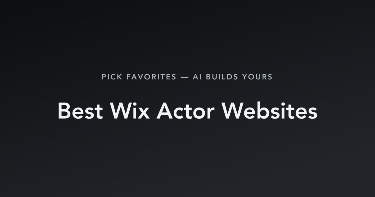 Best Wix Actor Websites with count