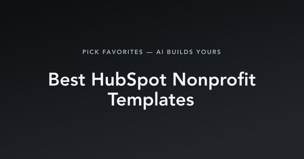 Best HubSpot Nonprofit Templates with count