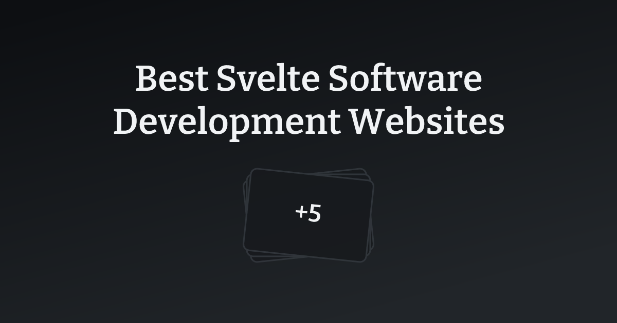 Best Svelte Software Development Websites with count