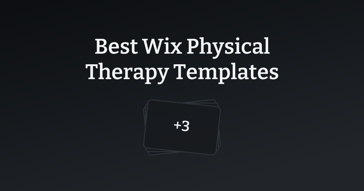 Best Wix Physical Therapy Templates with count