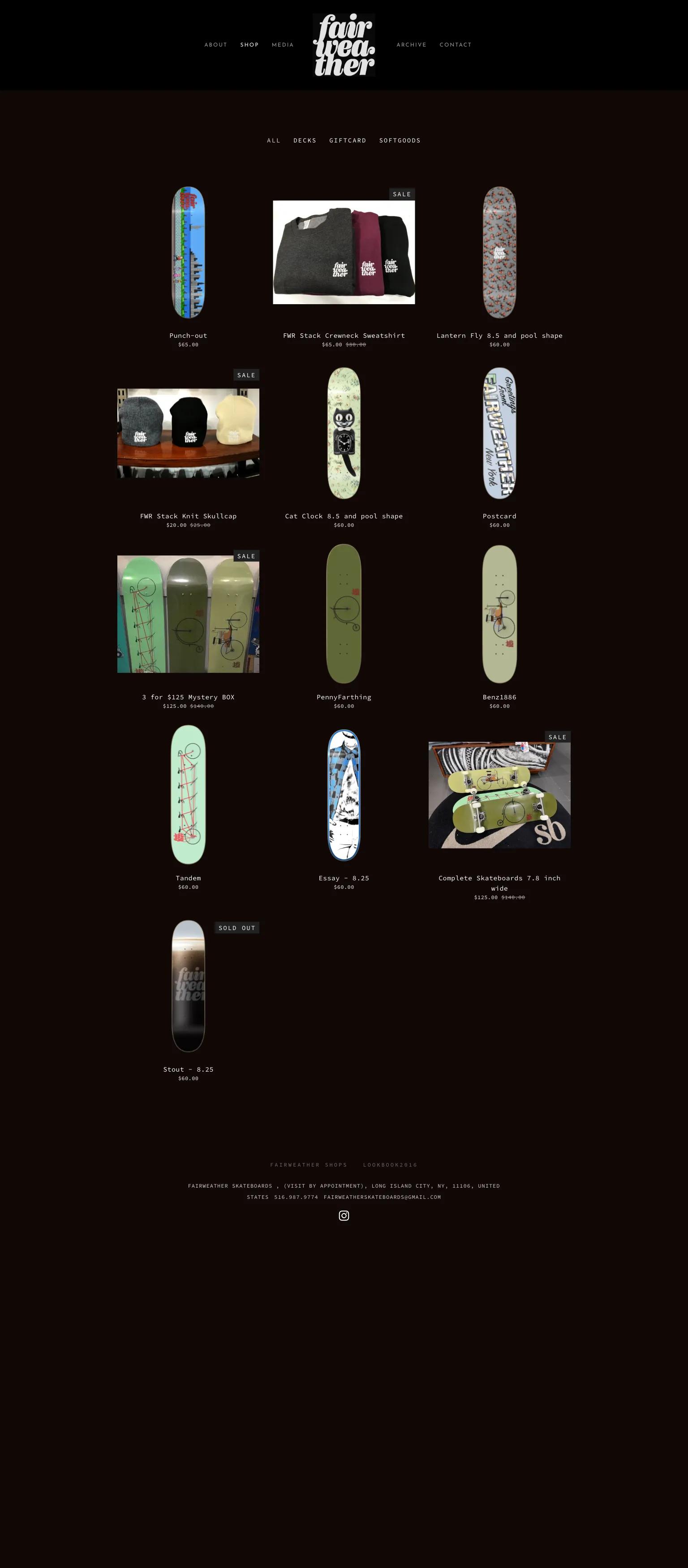 Fairweather Skateboards screenshot