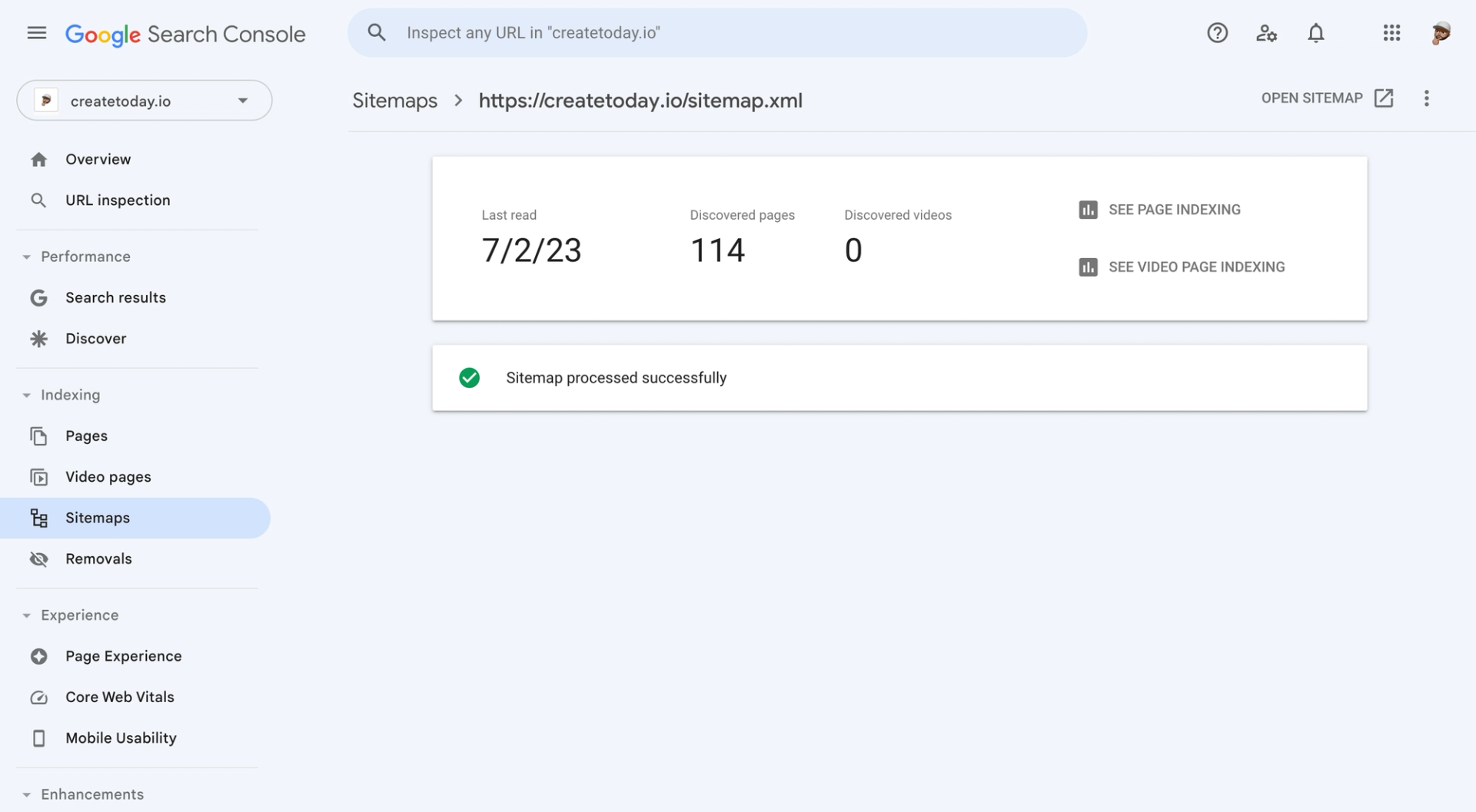 Here's my Google Search Console with no errors.