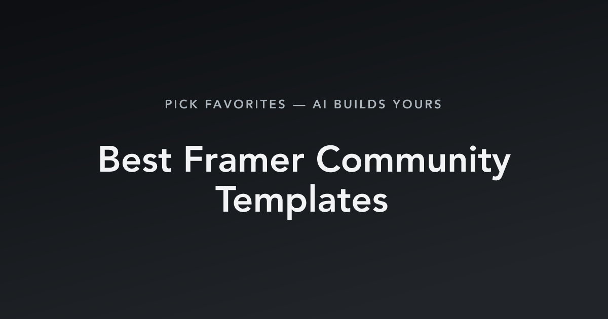 Best Framer Community Templates with count