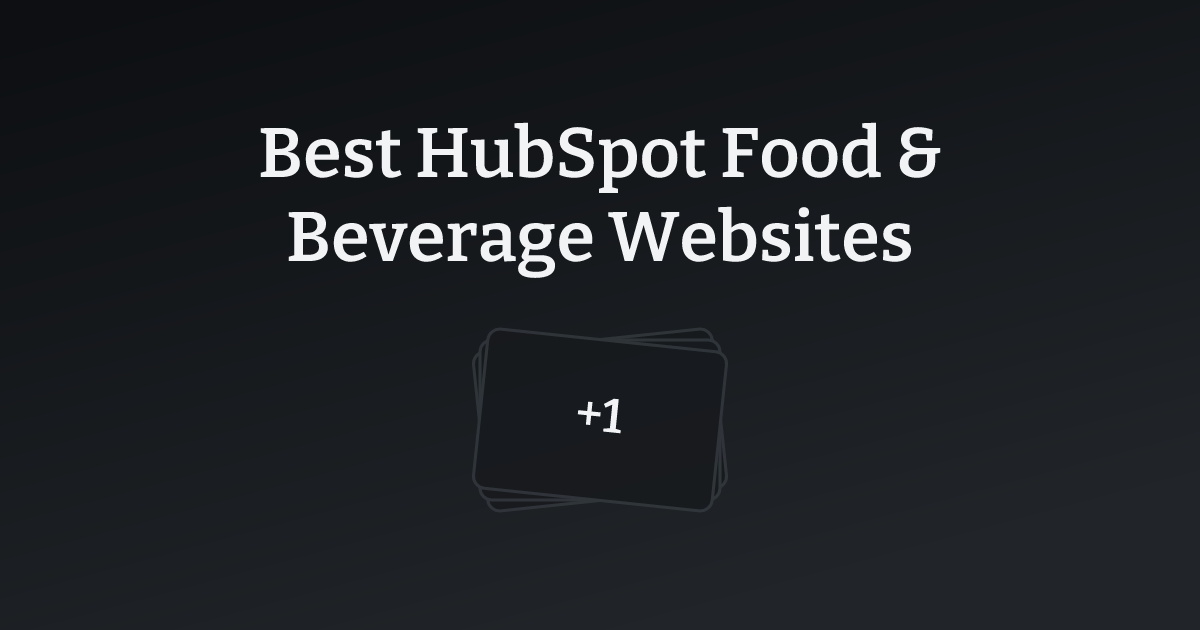 Best HubSpot Food & Beverage Websites with count