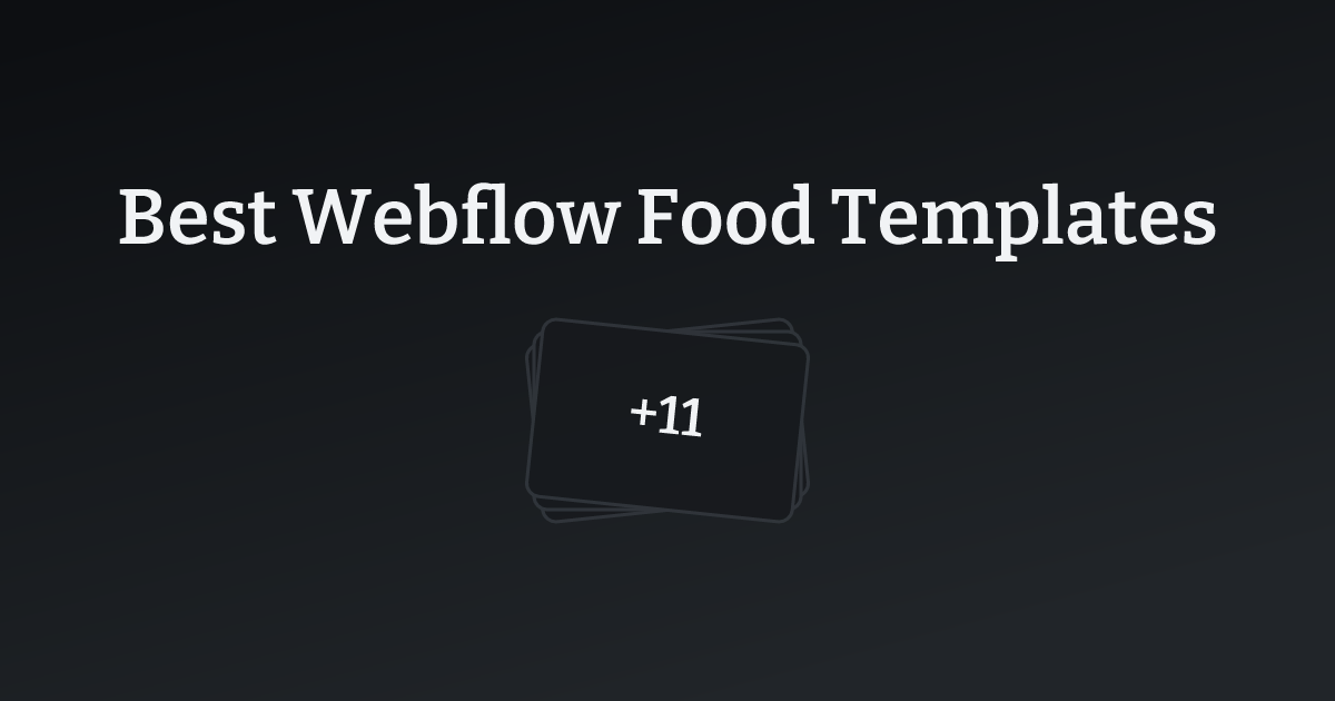 Best Webflow Food Templates with count