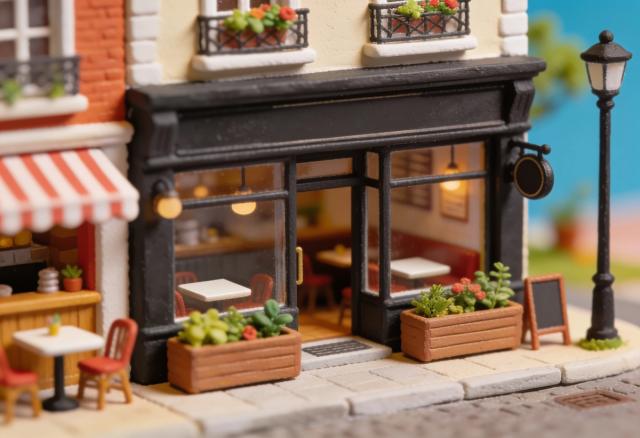 Vonderbeck's Restaurant – Miniatur-Diorama, Eingang