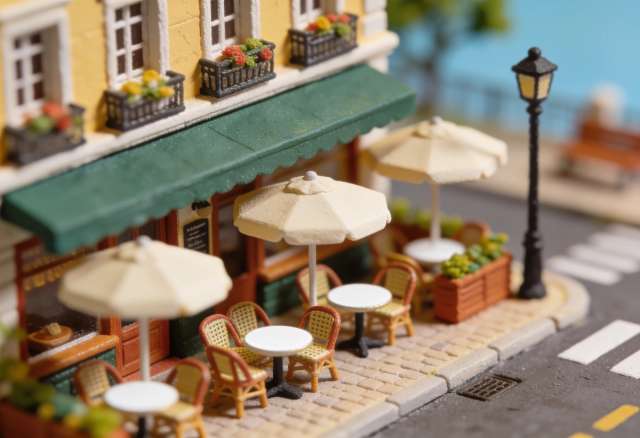 Bistro Royal Café – Miniatur-Diorama, Ecke