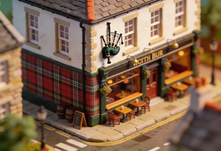 Wirtshaus zum Dudelsack – Miniatur-Diorama, Totale
