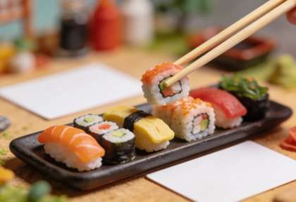 Chip & Lou Sushi – Miniatur-Diorama, Detail Sushi