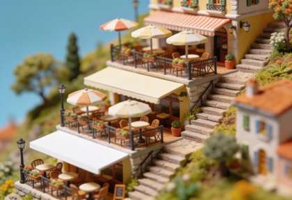 Schloßbergterrasse – Miniatur-Diorama, Terrasse