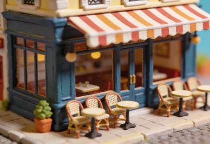 Café Bistro Filou – Miniatur-Diorama, Front