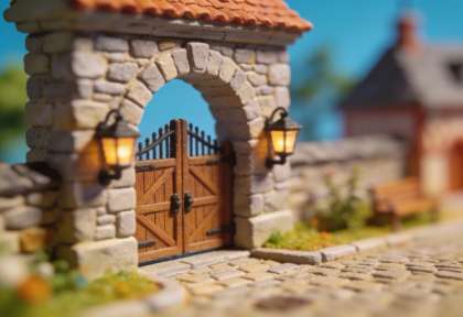 Martinstor – Miniatur-Diorama, Detail Torbogen
